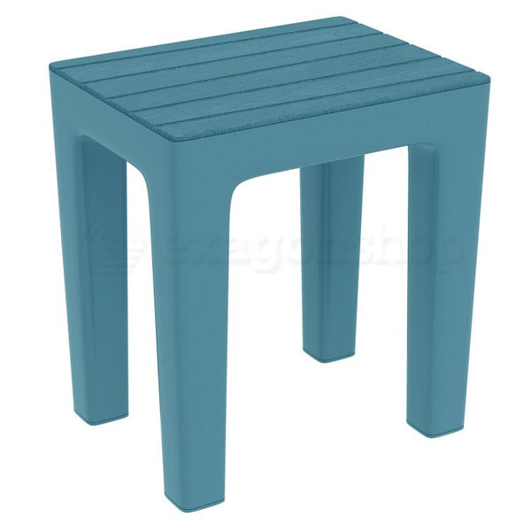 Sgabello bagno in plastica blu pastello Woody 130105