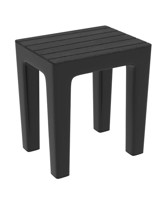 Sgabello bagno in plastica nero Woody 130104
