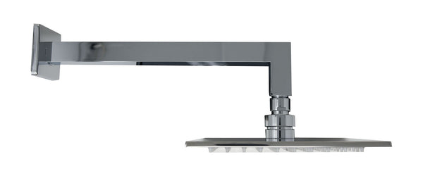 Set miscelatore doccia incasso con soffione 20x20 quadro e doccetta cromo Smart