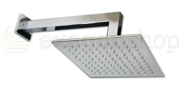 Set soffione 20x20 miscelatore doccia incasso 2 vie braccio 30 cm e doccetta cromo Smart