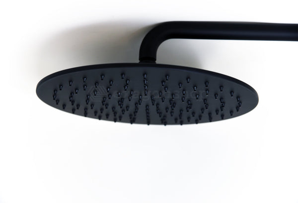 Soffione doccia 30 cm Smart tondo con braccio 35 cm nero opaco