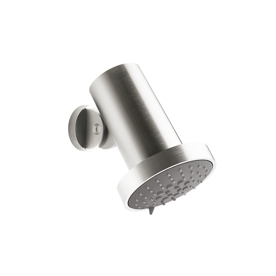 Soffione anticalcare a parete orientabile funzioni pioggia massaggio spray steel brushed flessa 57249 Gessi