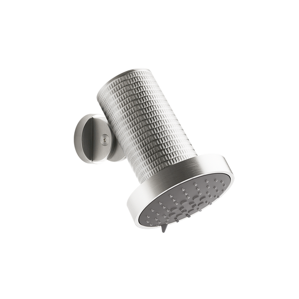 Soffione anticalcare a parete orientabile funzioni pioggia massaggio spray steel brushed meccanica 57253 Gessi