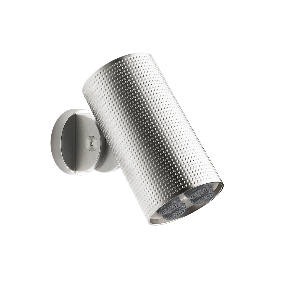 Soffione anticalcare doccia a parete orientabile funzione multi spray steel brushed 239 cesello Spotwater 57231 gessi