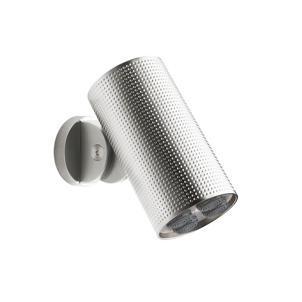 Soffione anticalcare doccia a parete orientabile funzione multi spray steel brushed 239 cesello Spotwater 57231 gessi