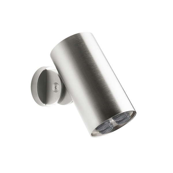 Soffione anticalcare doccia a parete orientabile funzione rain flessa steel brushed spotwater 57203 Gessi