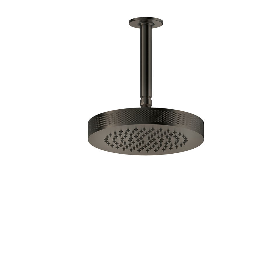 Soffione doccia anticalcare con braccio a soffitto orientabile black xl inciso 58186 gessi