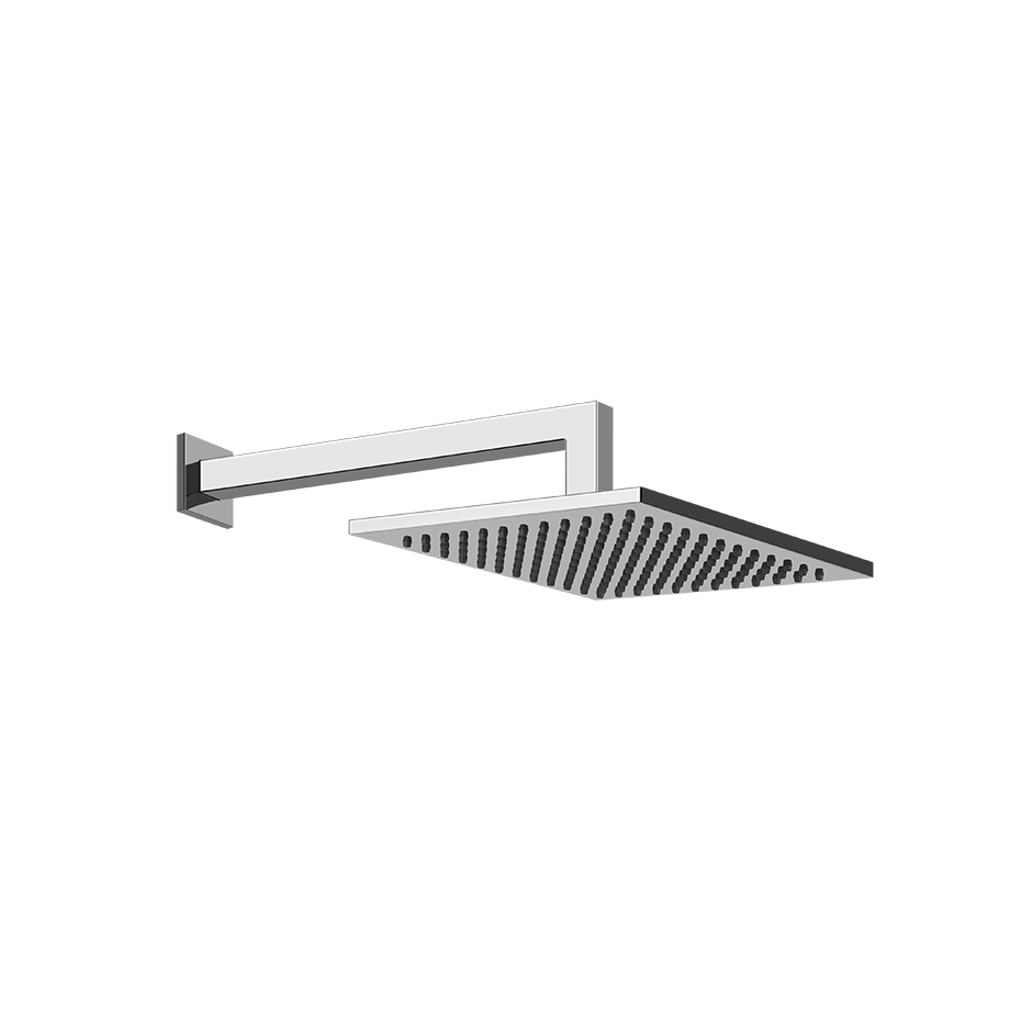 Soffione doccia 20x20 quadro Anticalcare Orientabile con braccio a parete Cromo Shower 47376 Emporio Gessi