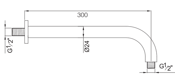 Soffione doccia 25 cm Smart tondo slim con braccio 30 cm cromo