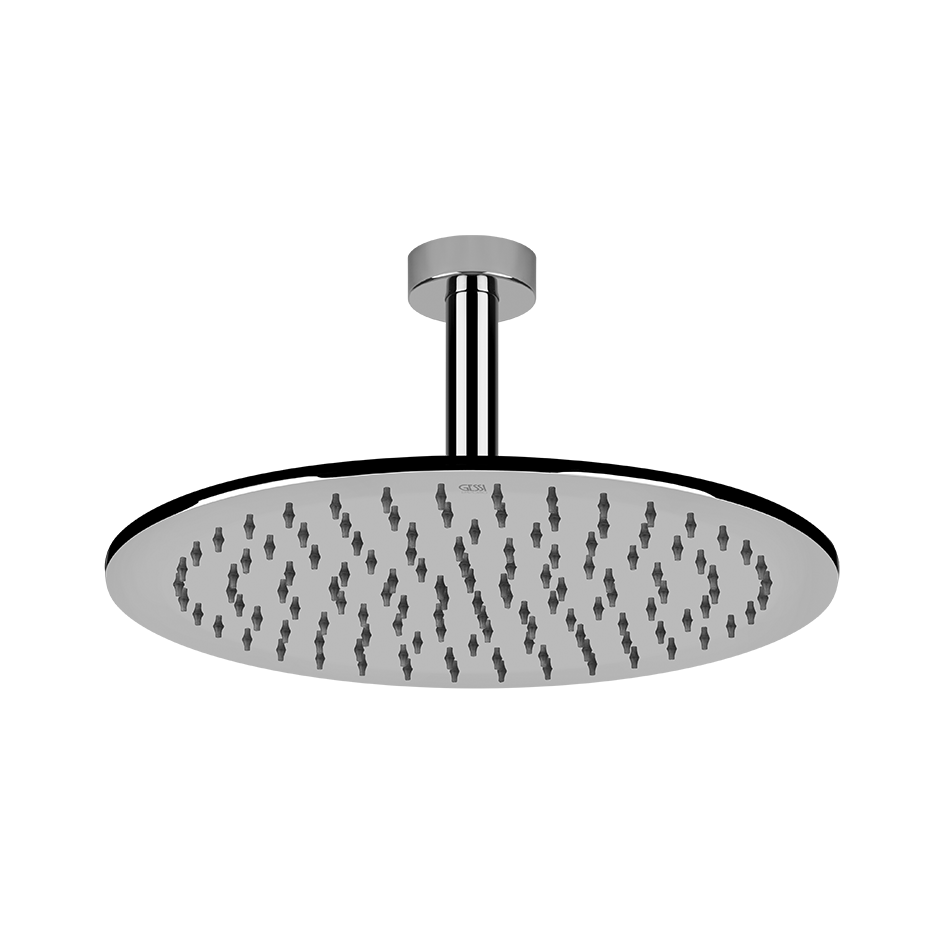 Gessi 47370 Soffione doccia 30 cm tondo anticalcare con braccio a soffitto cromo