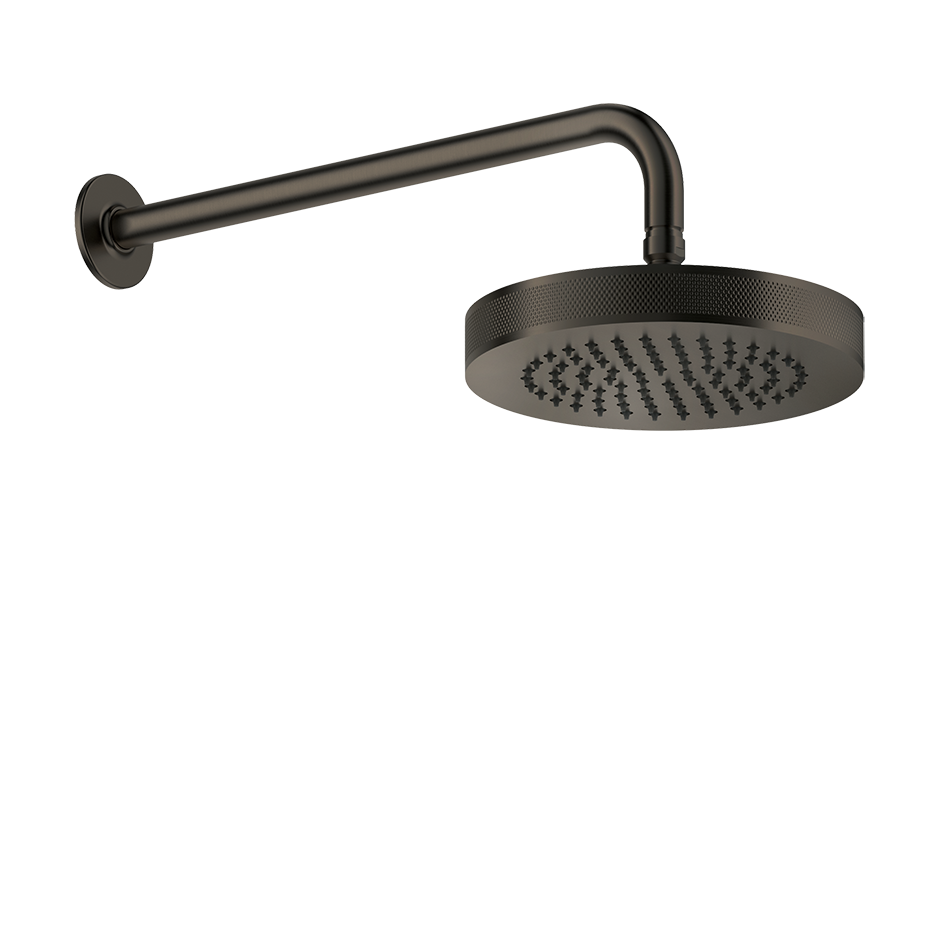 Soffione doccia anticalcare con braccio a parete orientabile black xl inciso 58185 gessi