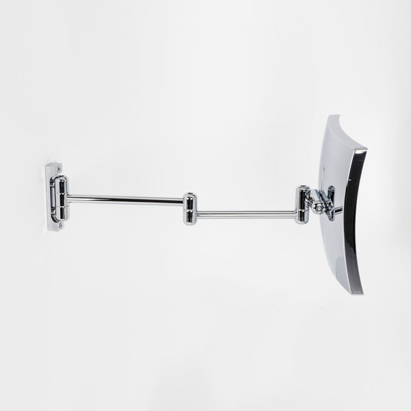 Koh-i-noor Quadrolo specchio 20x20 ingraditore x3 a parete in ottone cromo