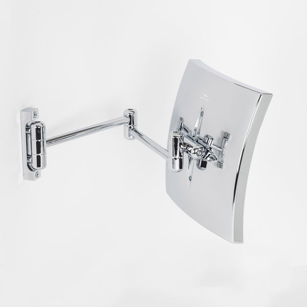 Koh-i-noor Quadrolo specchio 20x20 ingraditore x3 a parete in ottone cromo
