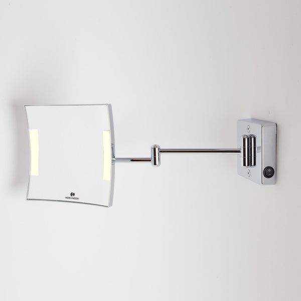 Koh-I-Noor Quadrolo Specchio Ingranditore X3 Illuminato Led A Parete Cromo