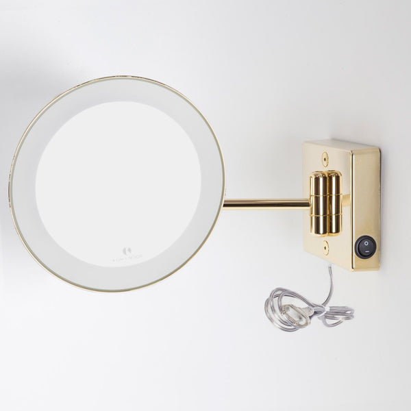 Koh-I-Noor Discolo Specchio Ingranditore X2 Con Illuminazione Led Da Parete con spina Oro