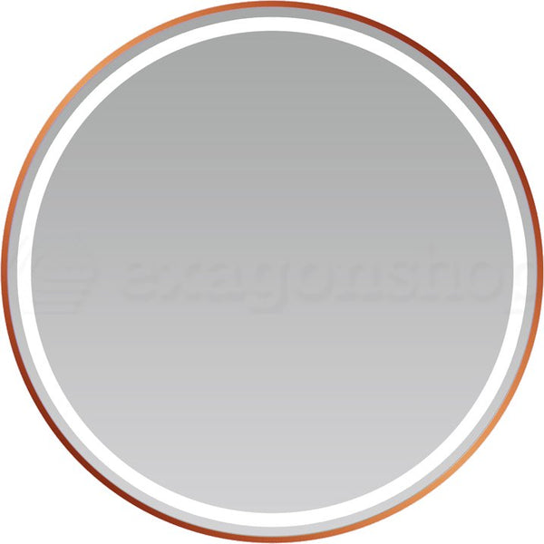 Specchio tondo 80 cm oro rosa luce regolabile antiappanamento e on off