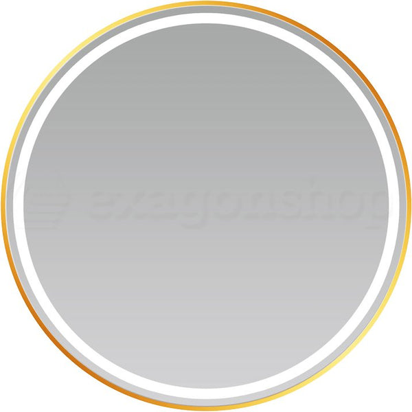 Specchio tondo 80 cm oro spazzolato antiappanamento e on off