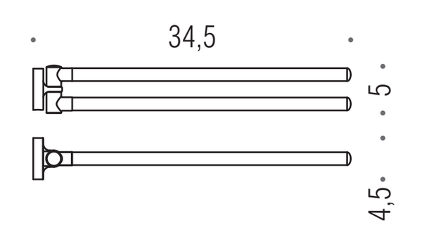 Colombo Basic B2712 Porta asciugamani doppio snodato cromo