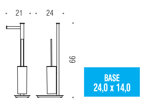 Colombo Units Piantana Portarotolo Portascopino Sinistro in Ottone Cromo B9107SCR