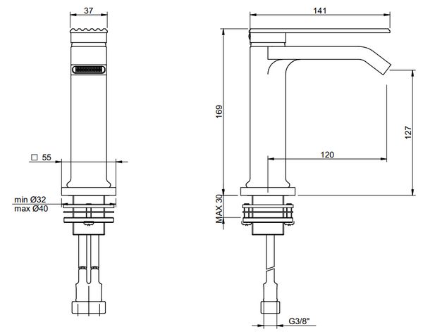 Treemme Los miscelatore monocomando lavabo cromo IT2A11CCRMZZ
