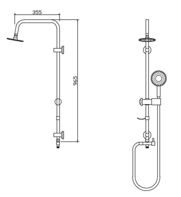 New Line Colonna Doccia Con Soffione Tondo Abs 20 Cm Cromo