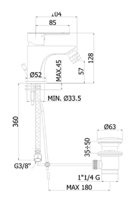Paffoni blu set miscelatori lavabo bidet con scarico automatico e doccia 1 uscita cromo