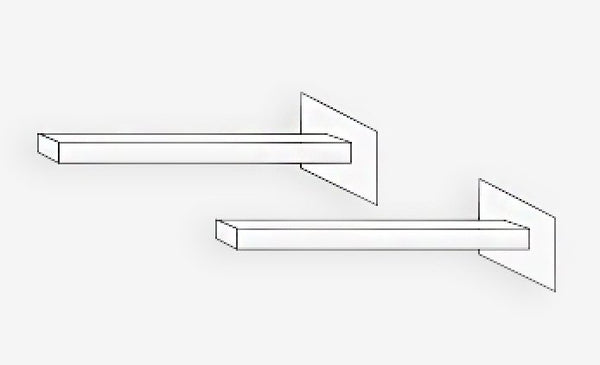 Coppia di staffe metalliche per mensoloni lavabo bianco