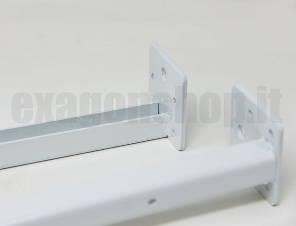 Coppia di staffe metalliche per mensoloni lavabo bianco