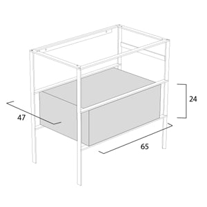Ceramica globo stripe 80x47 Mobile bagno senape a pavimento con cassetto e lavabo