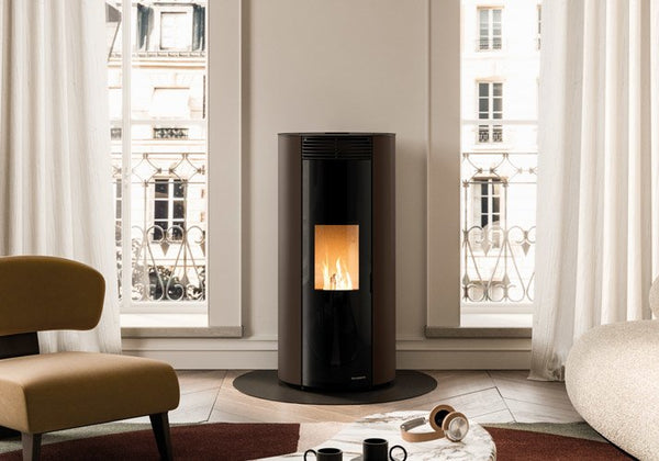 Emily 6 Palazzetti Stufa a pellet ermetica in acciaio moka braciere autopulente Ecofire 805809401