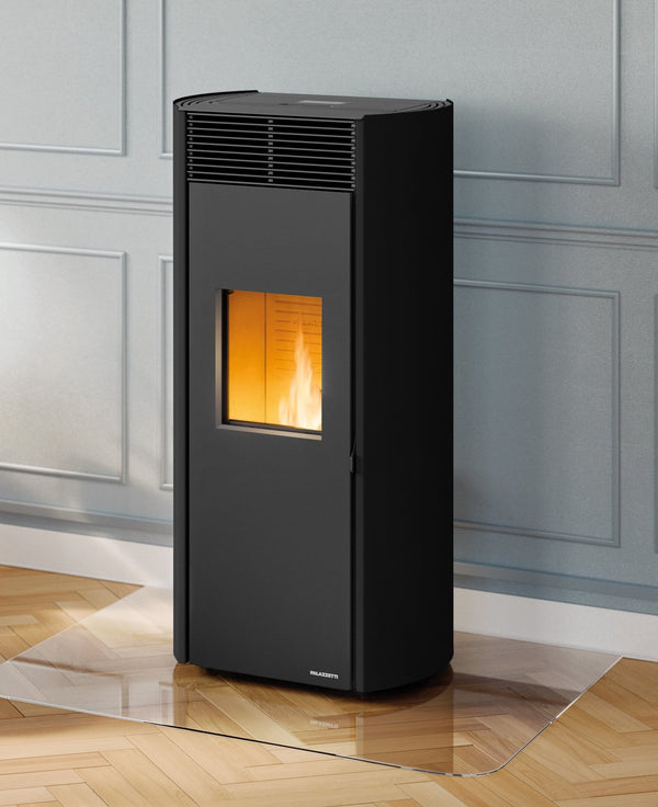 Clelia 13 Palazzetti Stufa a pellet ermetica in acciaio verniciato bianco con fianchi arrotondati Ecofire 805806992