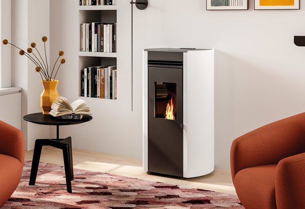 Palazzetti Ecofire Flo 9 Stufa a pellet ad aria in acciaio verniciato bianco 805809821