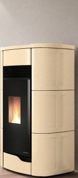 Palazzetti Anna 12 Stufa ermetica A Pellet ad aria 12kw Con Rivestimento in ceramica Crema