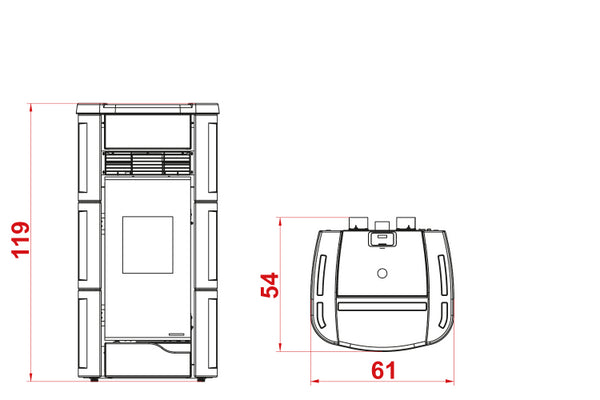 Palazzetti Anna 12 Pro 3 Stufa ermetica A Pellet ad aria 12kw Con Rivestimento in ceramica Beige