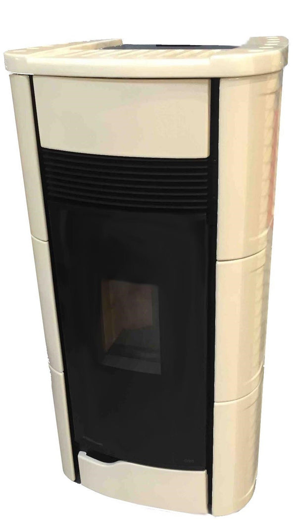 Palazzetti Anna 9 Stufa ermetica A Pellet ad aria 9kw Con Rivestimento in ceramica Crema