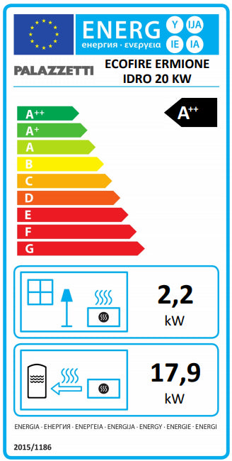Palazzetti Ermione Idro 20 ACS Stufa A Pellet ad acqua Con Rivestimento in Ceramica Nero