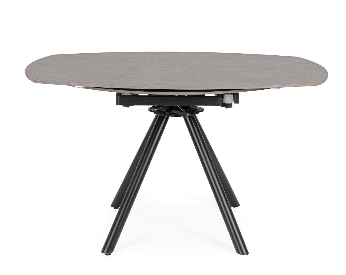 Andrea Bizzotto Rauni tavolo tondo allungabile in gres grigio nero 0731530