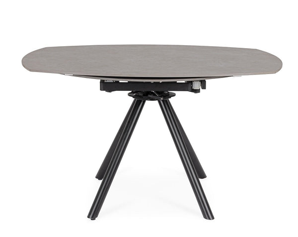 Andrea Bizzotto Rauni tavolo tondo allungabile in gres grigio nero 0731530
