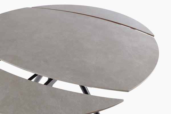 Andrea Bizzotto Rauni tavolo tondo allungabile in gres grigio nero 0731530