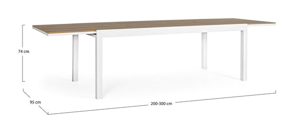 Andrea Bizzotto Elias 300x95 tavolo Allungabile da Esterno Bianco 0662970