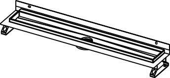 Tece TECEdrainline 601001 canalina lineare con flangia rialzata a parete e nastro sigillante Seal System 1000 mm