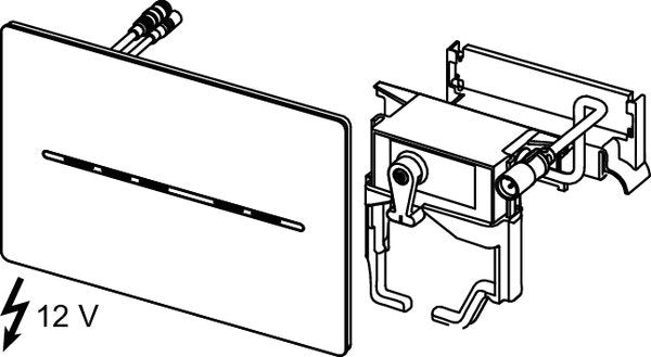 Tece TECESOLID placca wc elettronica touch 2 tempi 230V in acciaio spazzolato antimpronta