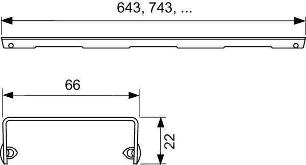 Tece TECEdrainline griglia lineare design basic da 700 mm in acciaio inox spazzolato