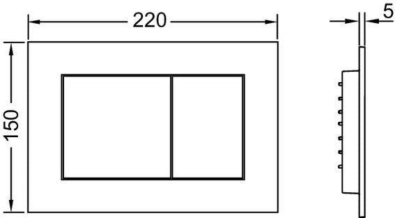Tece tecenow 9240402 placca wc 2 pulsanti plastica Cromato satinato