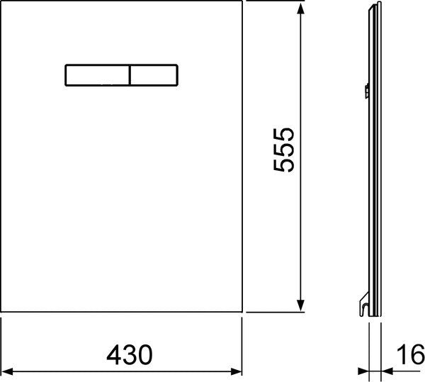 Tece TECElux 9650005 lastra in cristallo per modulo con comandi manuali in cristallo nero e tasti neri