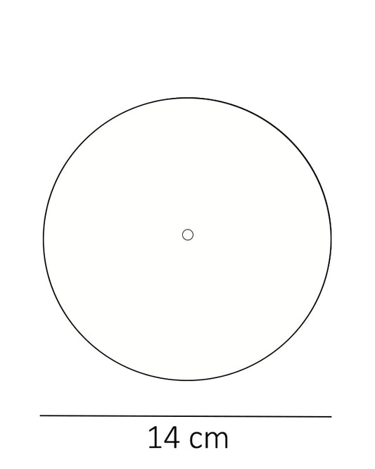 Piattello 14 cm tappo pozzetto avorio sabbiato, dettaglio ravvicinato della finitura e del marchio - Exagonshop