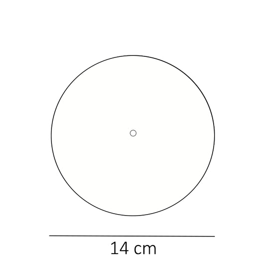 Piattello 14 cm tappo pozzetto nero lucido, dettaglio ravvicinato della finitura e del marchio - Exagonshop