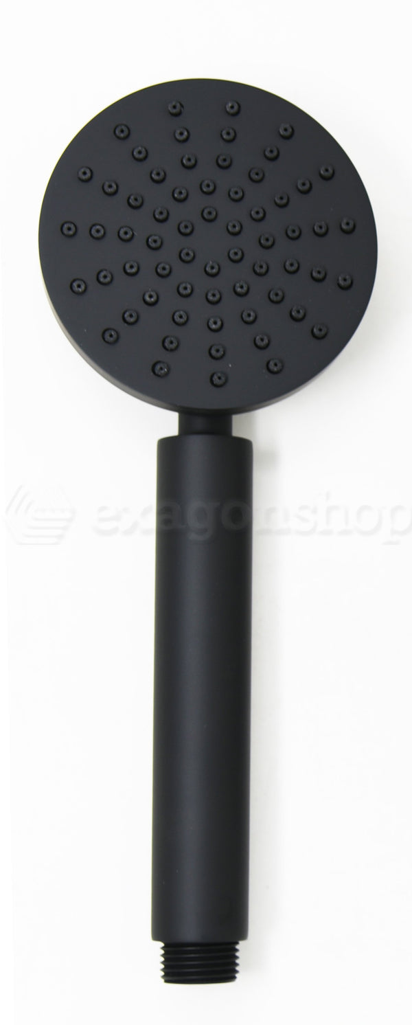 Doccetta 8 cm con presa acqua e flessibile in pvc nero opaco Smart