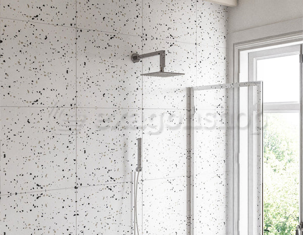 Set soffione doccia 20x20 quadro Smart braccio 30 cm cromo