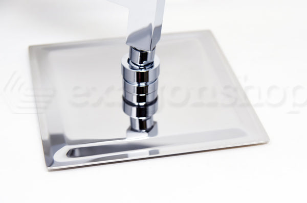 Set doccia incasso 2 vie con soffione 20x20 cm slim 2 mm quadro braccio 30 cm e doccetta in acciaio cromo Smart